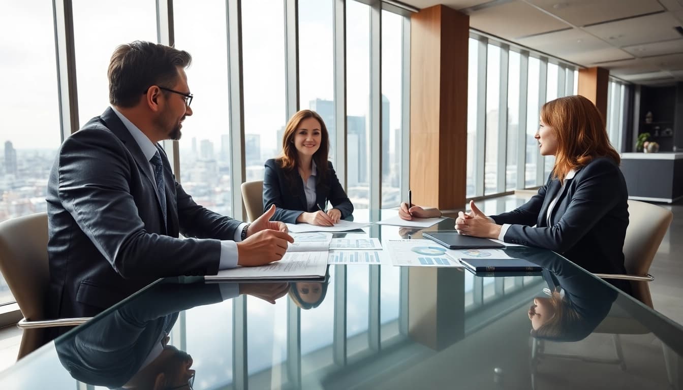 Guide to finding your Ideal career with a professional financial advisor in a modern office setting.