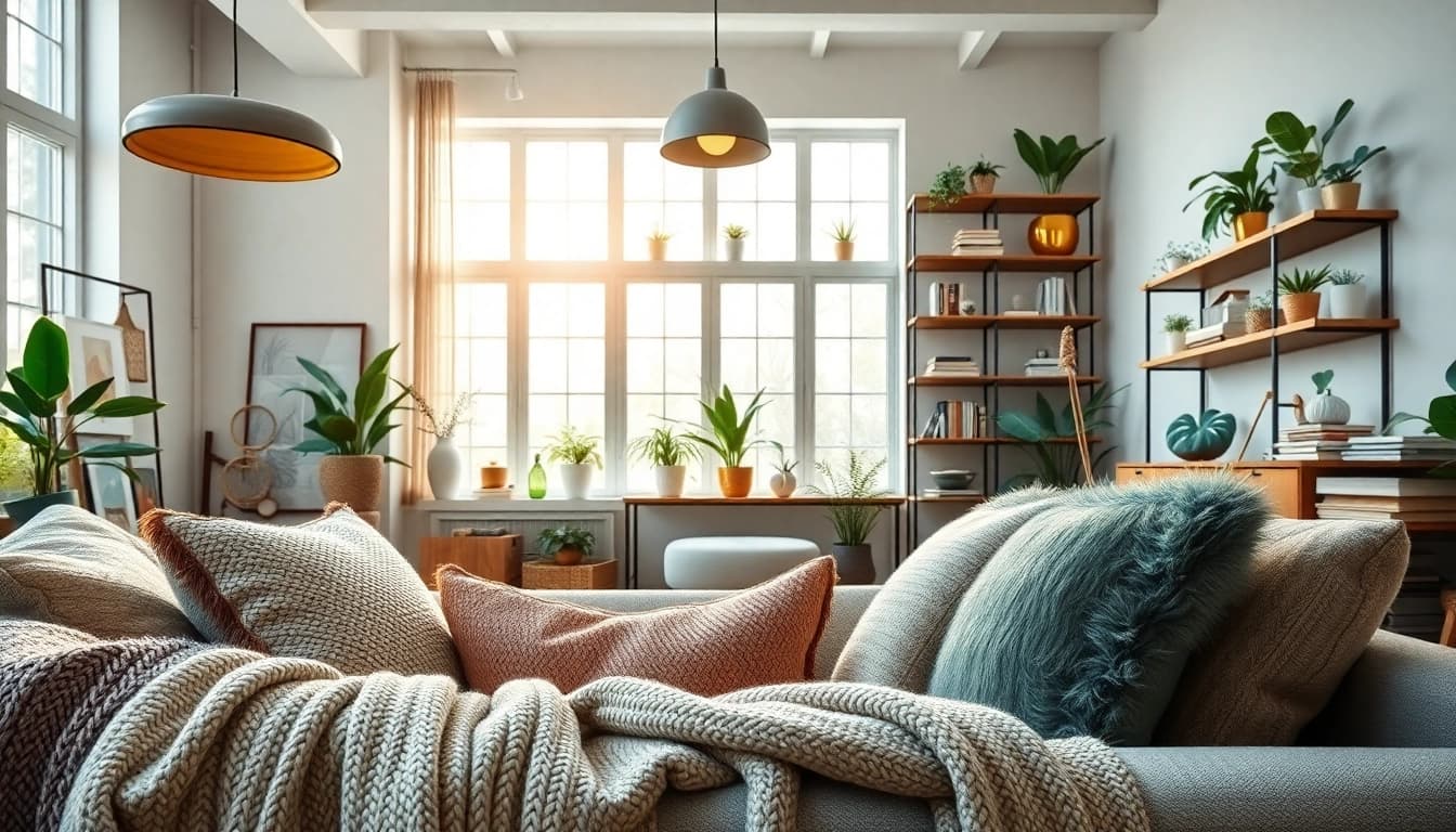 Furniture Accessories Supplier showcasing stylish living room decor with modern accessories.