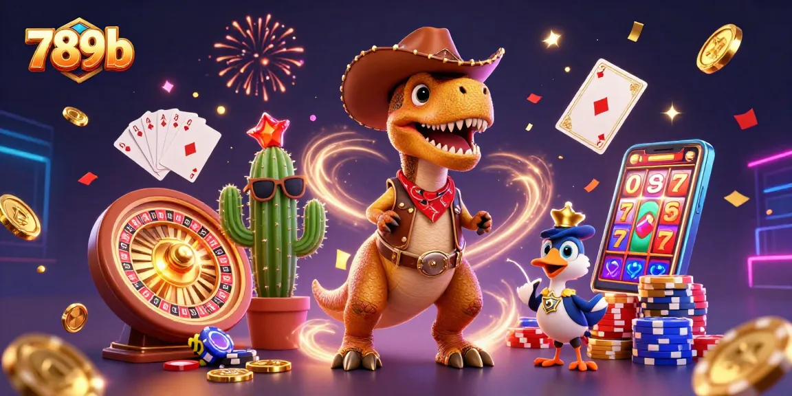 Trải nghiệm slot game 789b với xu vàng và thẻ bài trong bối cảnh sôi động.