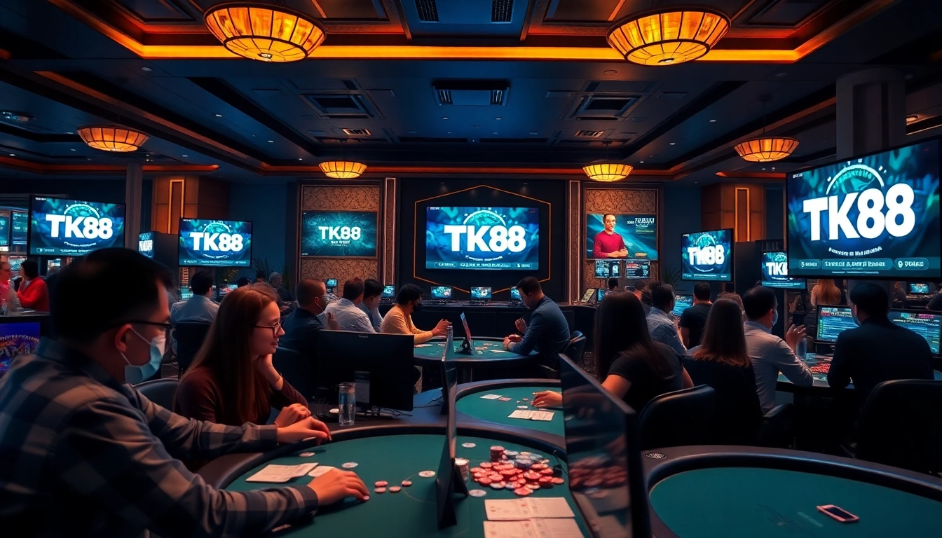 Engaging online casino experience featuring TK88win.live players enjoying casino games.