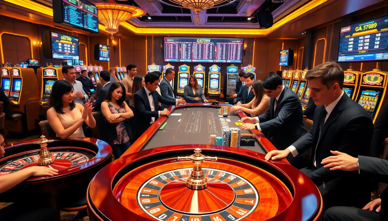 Experience high-stakes betting at Ga6789's luxurious casino tables with live action.