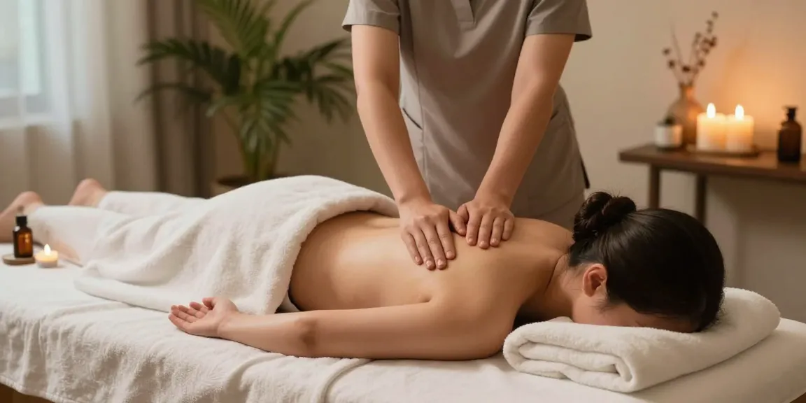 Relaxation during 상동출장마사지 in a serene spa environment with soothing atmosphere.