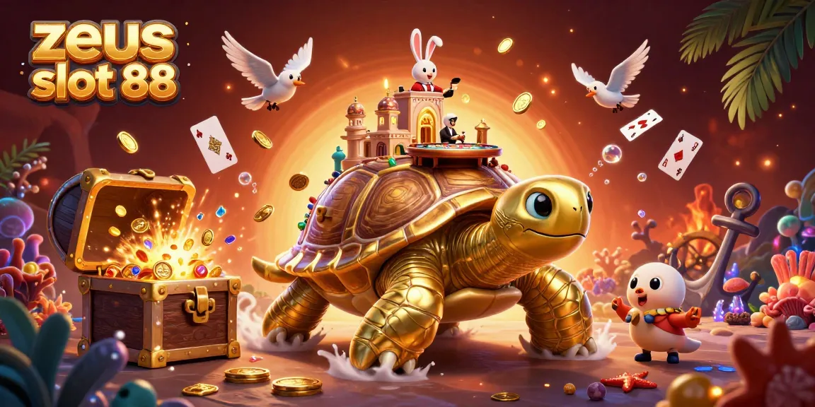 Win big with zeus slot 88 in an enchanting casino scene filled with treasures and engaging gameplay.