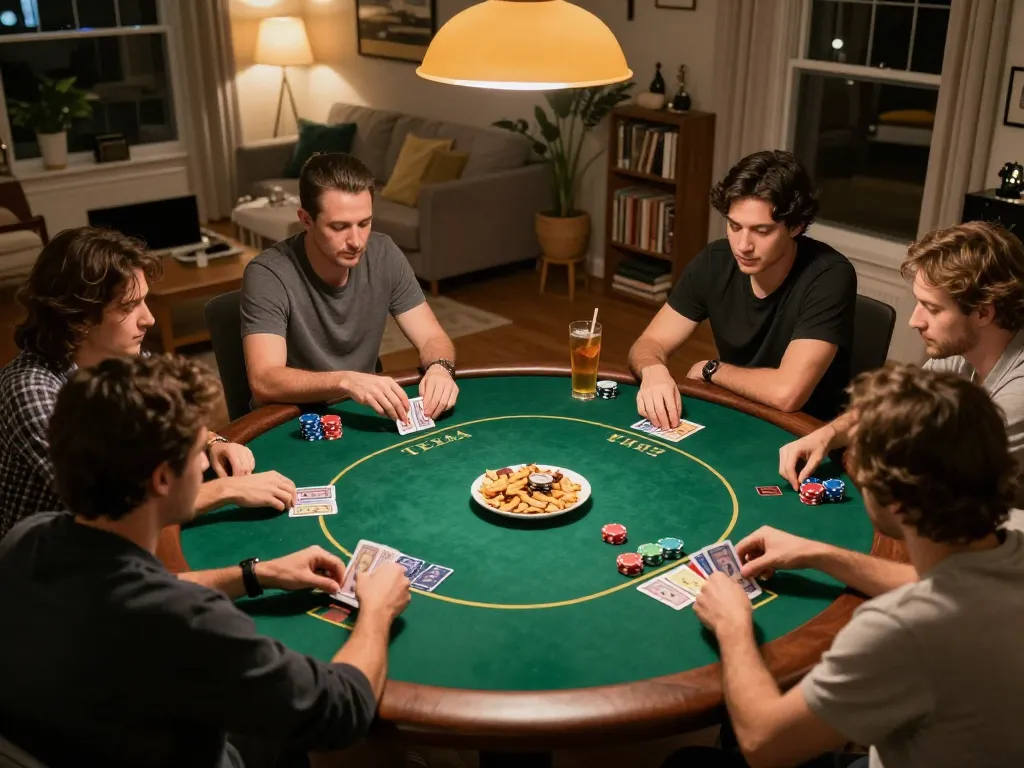 Engage in strategic gameplay while daftar sungaitoto with friends at a cozy home poker night.