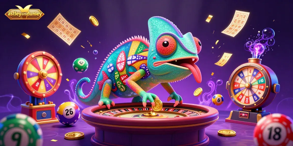 Engage with astleyanddunley in this vibrant 3D casino scene showcasing lively gaming elements.