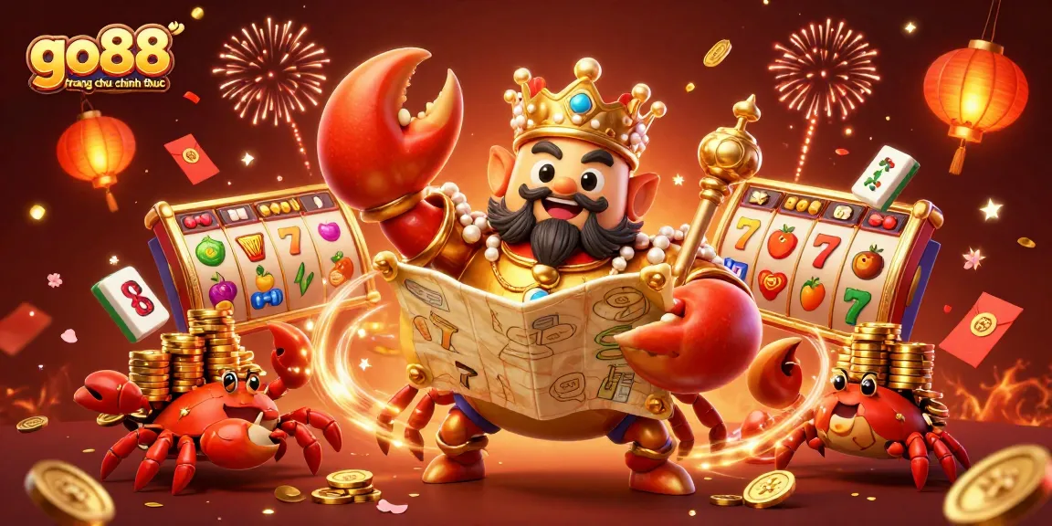 Engage in gameplay with go88 trang chu chinh thuc as a golden crab emperor leads victorious strategies.