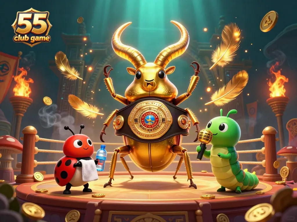 Engage with the thrilling 55 club game on a vibrant 3D illustrated arena showcasing dynamic elements.