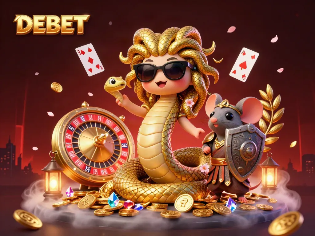 Join DEBET for an exciting sports betting experience with unique characters and vibrant game elements.