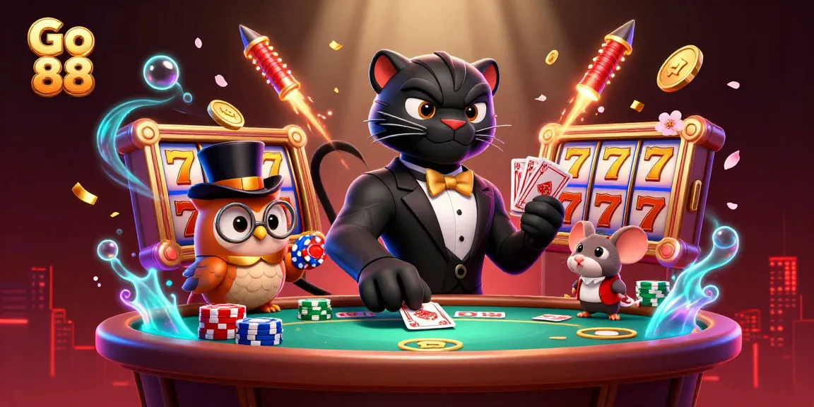 Experience the thrill of Go 88 with stylish characters engaging in dynamic casino action.