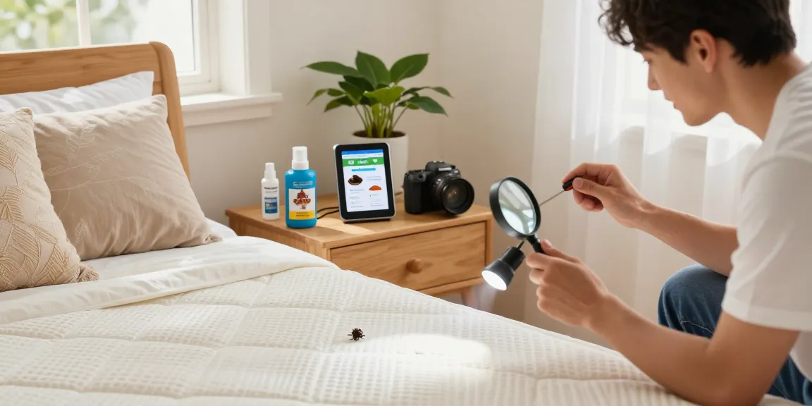 Professional demonstrating bed bug pest control techniques in a cozy bedroom, focusing on effective treatment methods.