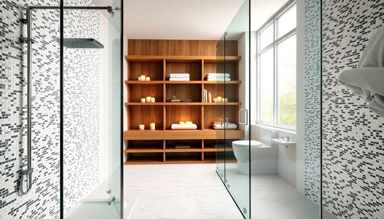 Discover elegant showers with modern design and serene ambiance in this stylish bathroom.
