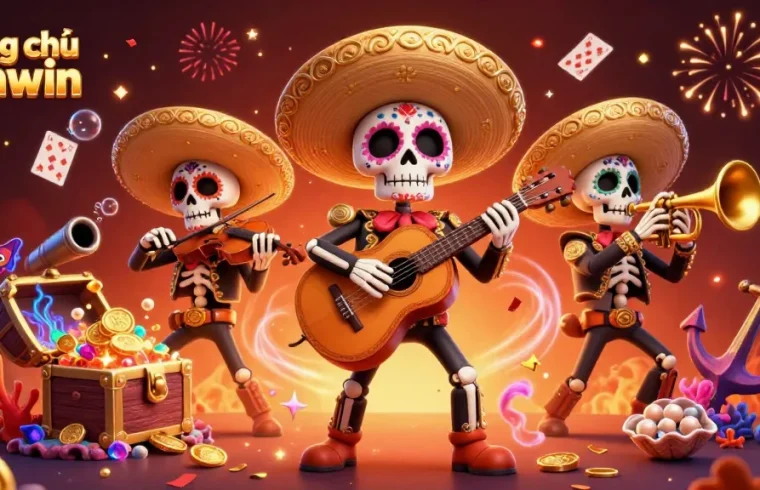 Engage in fun gameplay at Trang chủ Sunwin with vibrant mariachi, gold treasures, and festive elements.