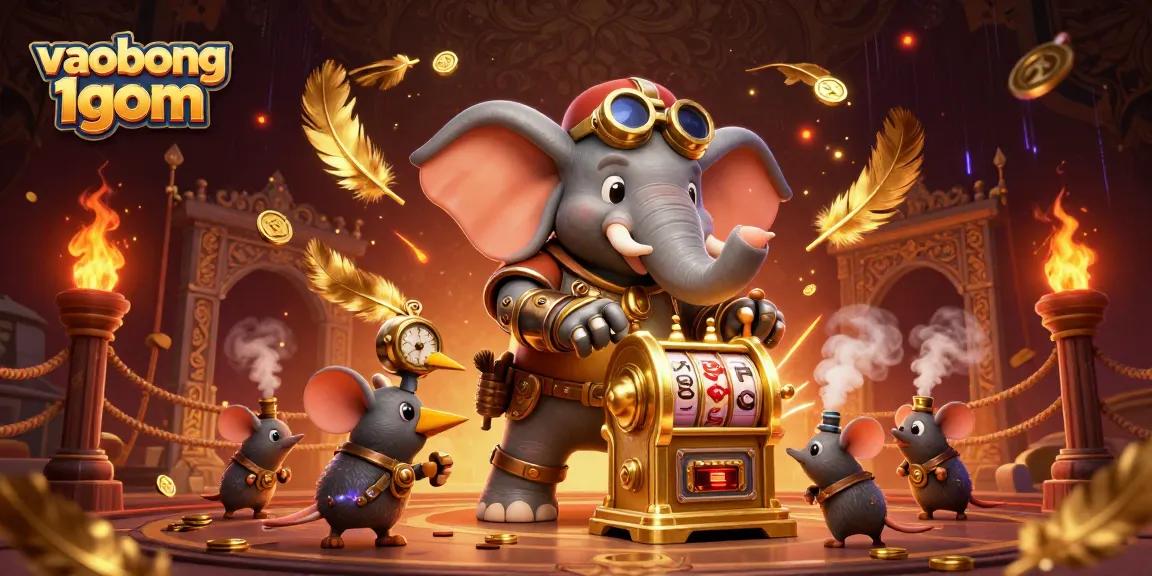 Experience thrilling moments with vaobong 1gom in this vibrant steampunk-inspired casino scene.
