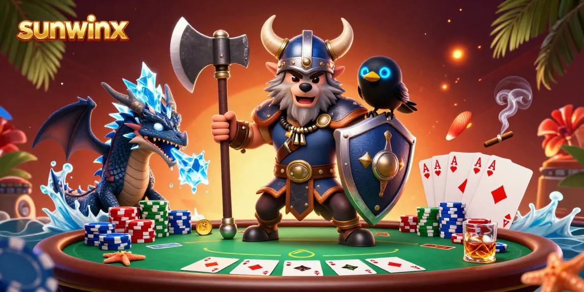 Engage in thrilling gameplay at sunwinx with epic poker battles in a captivating 3D scene.